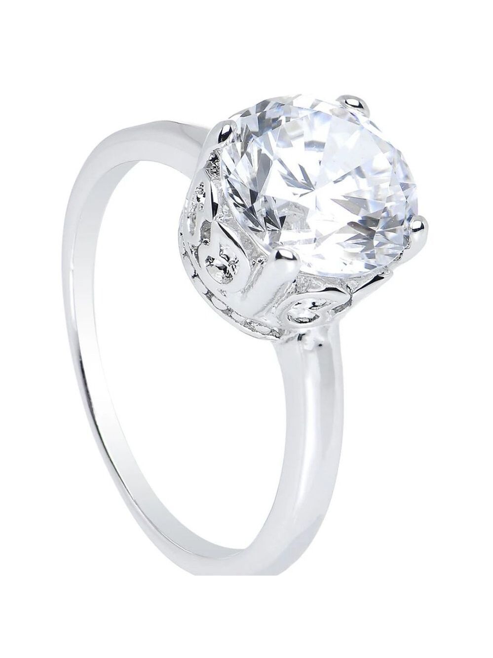Clear Cubic Zirconia Pretty Princess Cocktail Ring